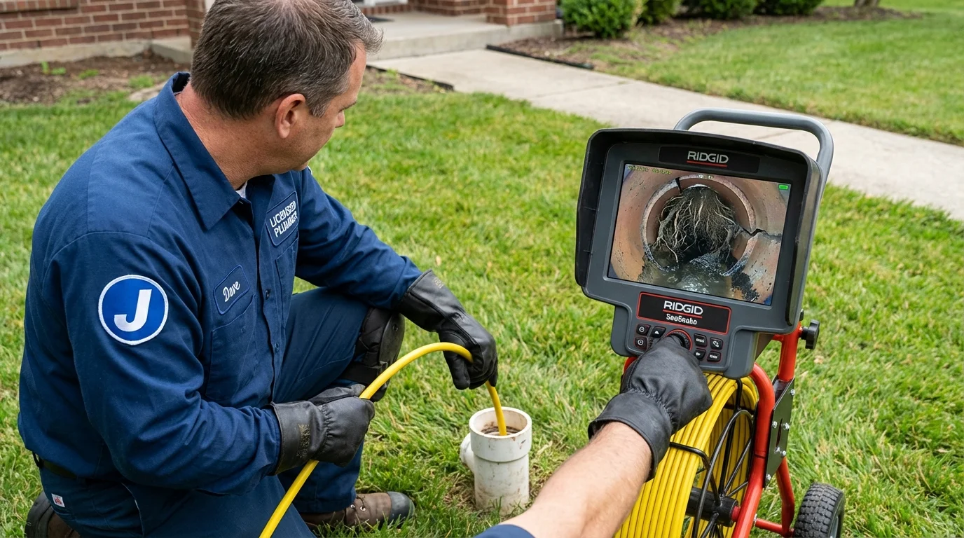 Sewer camera inspection being performed by Johns Plumbing LLC in Gotha