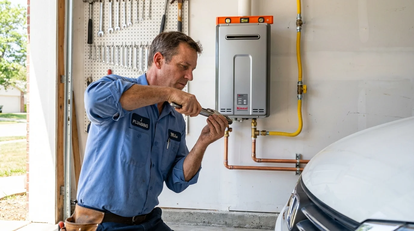 Tankless water heater installation by a Johns Plumbing LLC plumber in Gotha